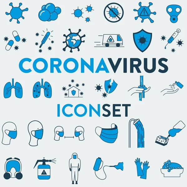 Set Colorful Vector Icons Medicine Health Corona Virus Hygiene Related — Stock Vector