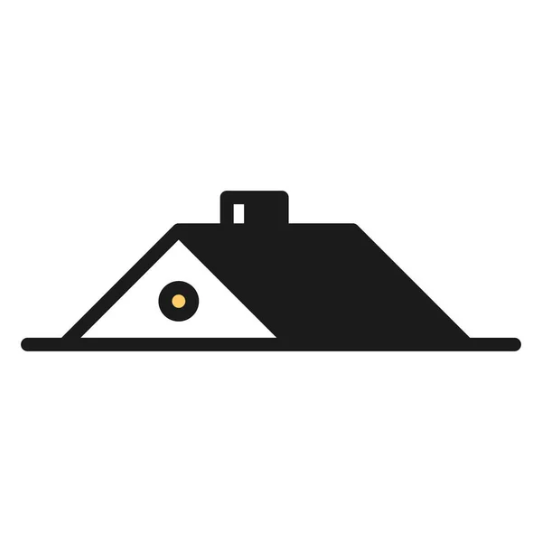 Vektor-Illustration eines Home-Logos in Form eines Dachgeschosses. Es handelt sich um ein Konzept für Haus-, Bau- und Wohngebäude. Kann auch als Logo, Symbol oder Abzeichen verwendet werden — Stockvektor
