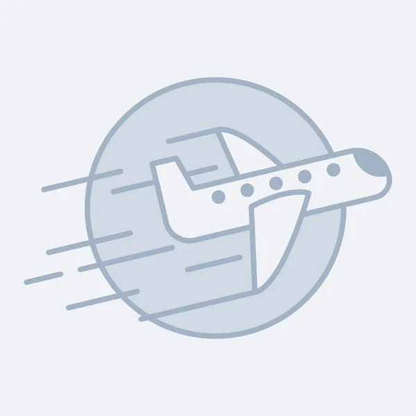 Ikon Lembut Vektor Dari Pesawat Terbang Ini Merupakan Konsep Perjalanan - Stok Vektor