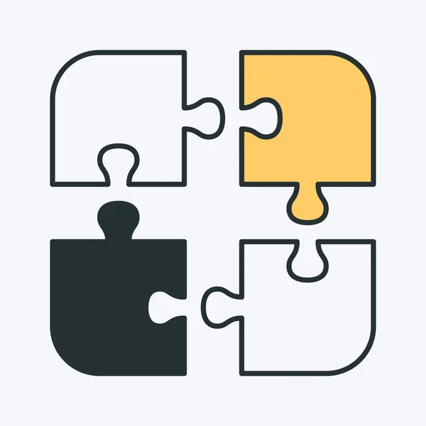 Icona vettoriale di un puzzle irrisolto. Può essere utilizzato come logo, icona del puzzle, immagine educativa e di apprendimento — Vettoriale Stock