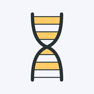 DNA Helix simgesi, DNA insan genetik sembolü vektör işareti beyaz arkaplanda izole edilmiş düz şekil tasarımı