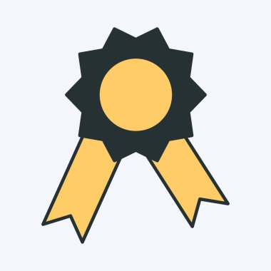 Onaylanmış madalya, ödül siyah vektör ikonu. Başarılı kalite konsepti. Onaylı, onaylı rozet. Web sayfasını imzala, mobil uygulama. Vektör izole nesne.