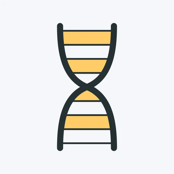DNA Helix ikon, DNA mänsklig genetisk symbol vektor tecken i platt form design isolerad på vit bakgrund — Stock vektor