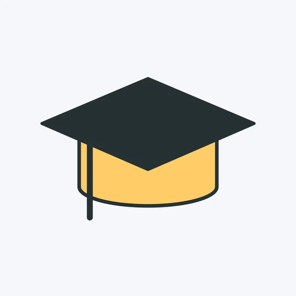 Icône de chapeau de graduation. Illustration vectorielle du chapeau diplômé. Mortier symbole éducatif — Image vectorielle