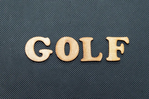 Golf Written Wooden Lettering Black Background — Stock Photo, Image