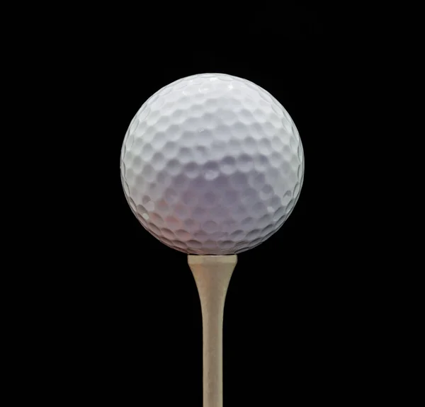 Golf Ball Tee Solid Black Background — Stock Photo, Image