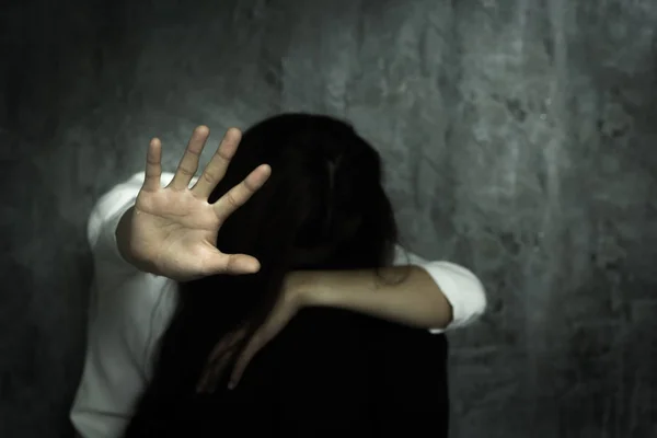 Stop Abuso sessuale Concetto, stop alla violenza contro le donne , — Foto Stock