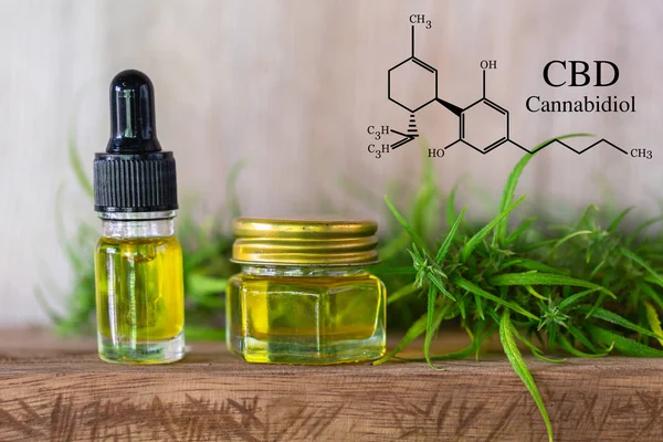 Cannabis van de formule Cbd cannabidiol. hennepolie, Cbd-olie canna — Stockfoto