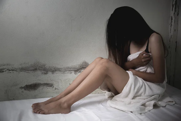 Pare com o abuso sexual Conceito, pare com a violência contra as mulheres Violência — Fotografia de Stock