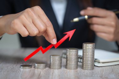 Para kavramı, iş, büyüyen sikke yığını tasarruf tasarruf fo