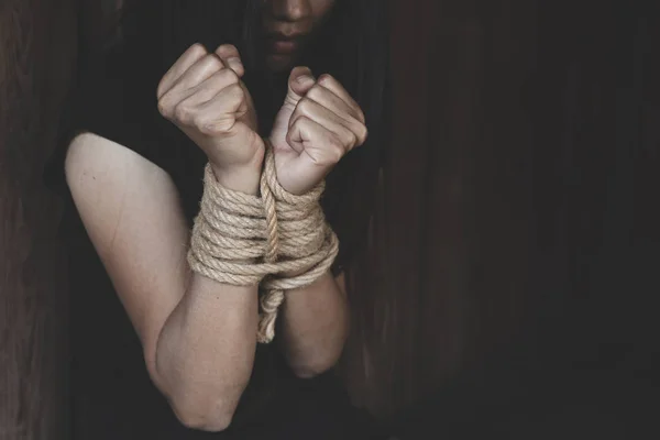 Nsan Kaçakçılığı Mağduru Kadınlar Kadınlara Yönelik Şiddeti Durdurun Şiddet Suistimal — Stok fotoğraf