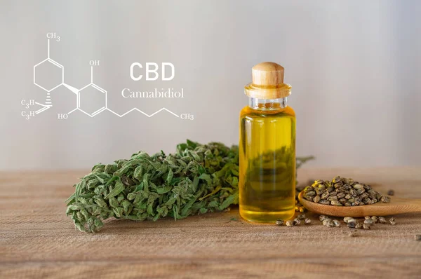Cannabis Fórmula Cbd Cannabidiol Aceite Cáñamo Extracto Cannabis Aceite Cbd — Foto de Stock