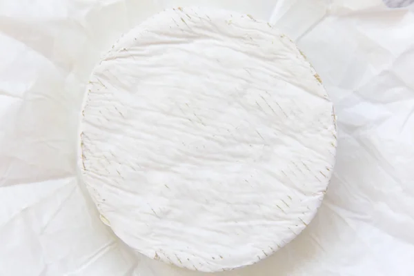 Sýr Camembert Flatlay Closeup Pohled Shora — Stock fotografie