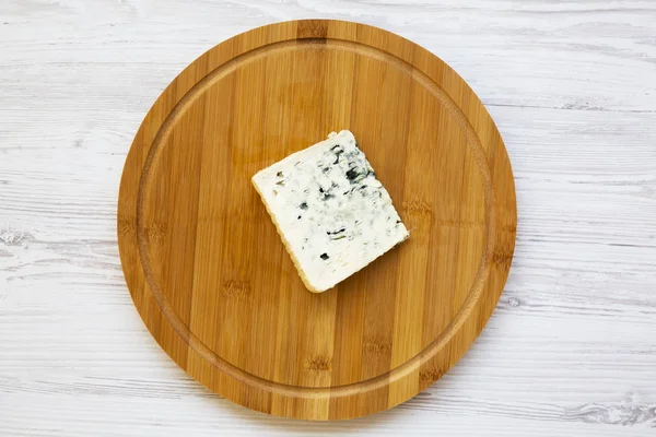 Blauschimmelkäse Auf Holzbrett Ansicht Von Oben Flatlay — Stockfoto