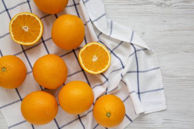 Taze taze organik portakallar, üst manzara. Düz uzan, aşırı yüksel