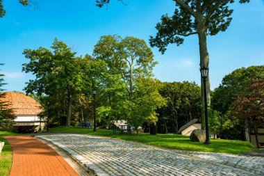 Centerport, New York, Usa - 6 Ekim 2017: The Vanderbilt Mansion, Long Island, Ny. William K. Vanderbilt Ii 'nin sahibi olduğu Eagles Nest olarak bilinen Gold Coast Mansion, günümüzde bir müze ve planetaryum..