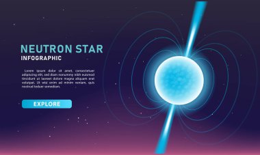 Infographic template for business and science. Modern Neutron Star banner vector. clipart