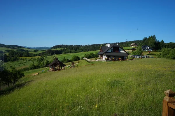 Μια Προβολή Του Τοπίου Στα Βουνά Bieszczady — Φωτογραφία Αρχείου