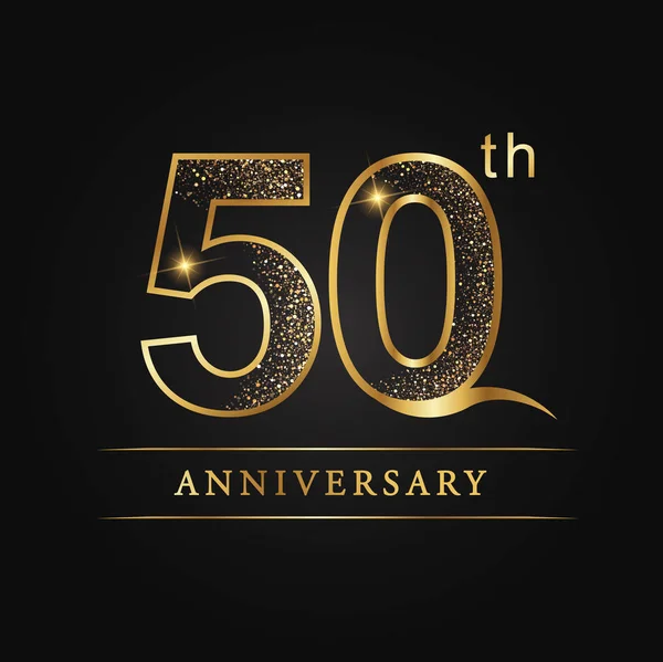 Fifty Years Anniversary Celebration Logotype 50Th Anniversary Logo — Stock Vector