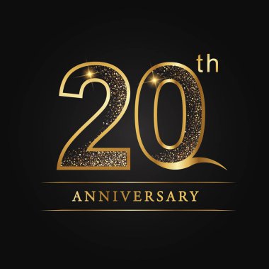 yıldönümü, evlilik yıldönümlerinden, 20 yıl yıldönümü kutlama logo. 20th yıldönümü logosu