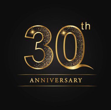 yıldönümü, evlilik yıldönümlerinden, 30 yıl yıldönümü kutlama logo. 30th yıldönümü logosu