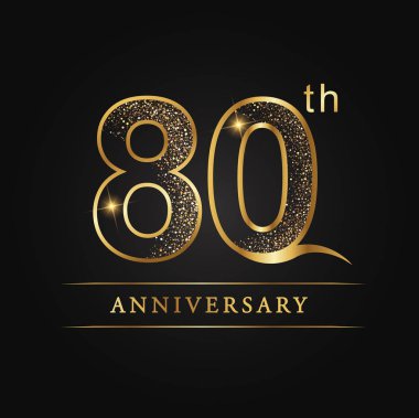 yıldönümü, evlilik yıldönümlerinden, 80 yıl yıldönümü kutlama logo. 80 yıl dönümü logosu