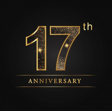 yıldönümü, evlilik yıldönümlerinden, 17 yıl yıldönümü kutlama logo. 17 yıl dönümü logosu