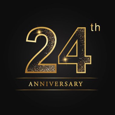 yıldönümü, evlilik yıldönümlerinden, 24 yıl yıldönümü kutlama logo. 24 yıldönümü logosu