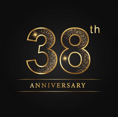 yıldönümü, evlilik yıldönümlerinden, 38 yıl yıldönümü kutlama logo. 38 Yıldönümü logosu