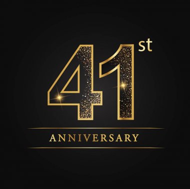 yıldönümü, evlilik yıldönümlerinden, 41 yıl yıldönümü kutlama logo. 41 yıldönümü logosu