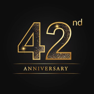 yıldönümü, evlilik yıldönümlerinden, 42 yıl yıldönümü kutlama logo. 42 st yıldönümü logosu