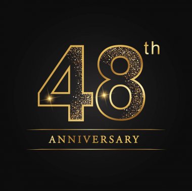 yıldönümü, evlilik yıldönümlerinden, 48 yıl yıldönümü kutlama logo. 48 yıldönümü logosu