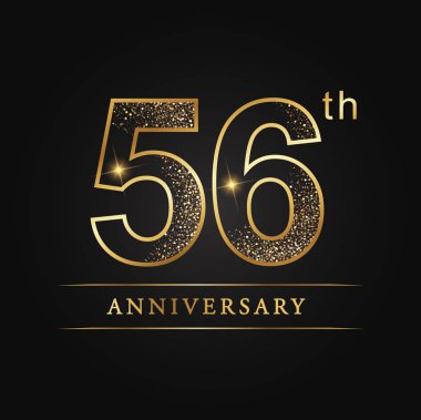 yıldönümü, evlilik yıldönümlerinden, 56 yıl yıldönümü kutlama logo. 56 yıldönümü logosu