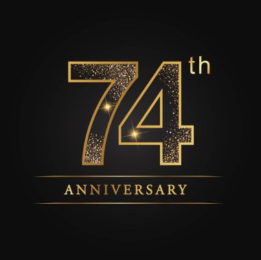yıldönümü, evlilik yıldönümlerinden, 74 yıldönümü kutlama logo. 74 yıldönümü logosu. 