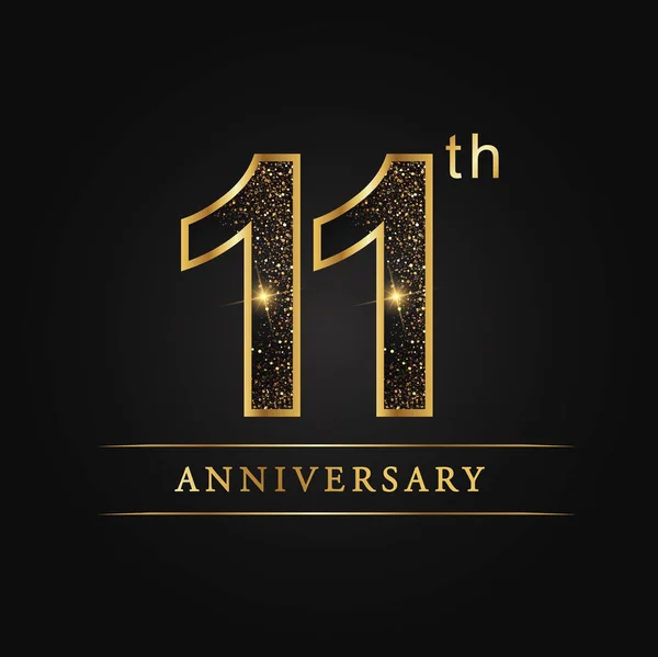 Anniversaire Aniversaire Anniversaire Célébration Logotype Logo 11E Anniversaire — Image vectorielle