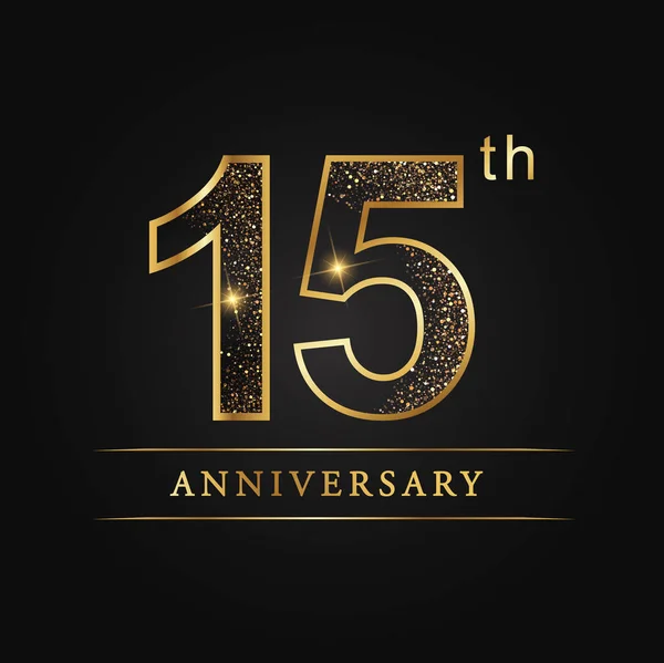Anniversaire Aniversaire Anniversaire Célébration Logotype Logo 15E Anniversaire — Image vectorielle
