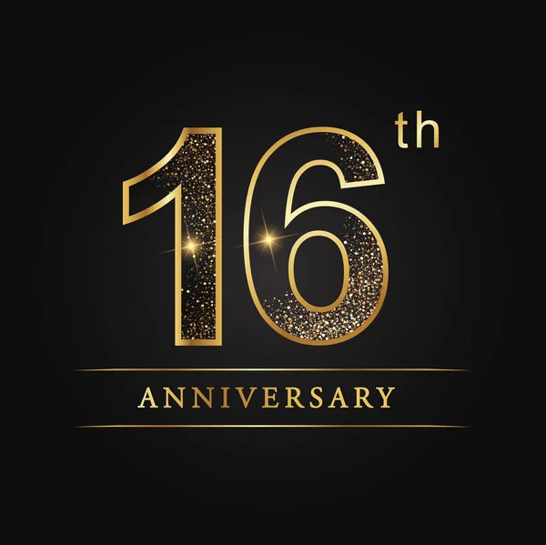 Aniversario Aniversario Años Logotipo Celebración Del Aniversario Logo Del 16º — Archivo Imágenes Vectoriales