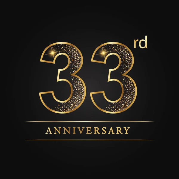 Verjaardag Verjaardag Jaar Verjaardag Viering Logo 33E Verjaardagslogo — Stockvector