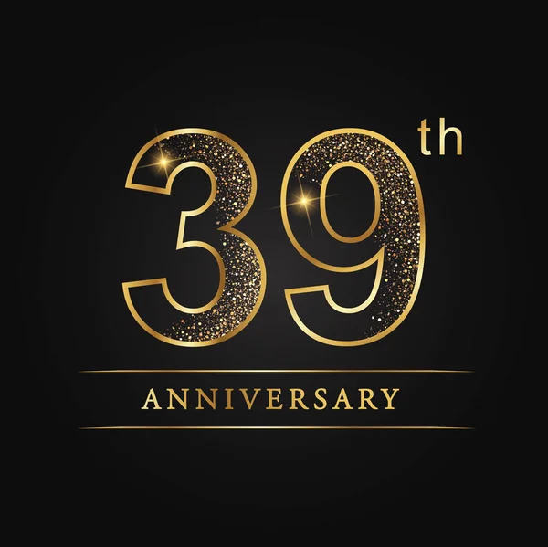 Επέτειος Aniversary Χρόνια Επέτειο Εορτασμού Λογότυπο 39Η Λογότυπος Της Επετείου — Διανυσματικό Αρχείο