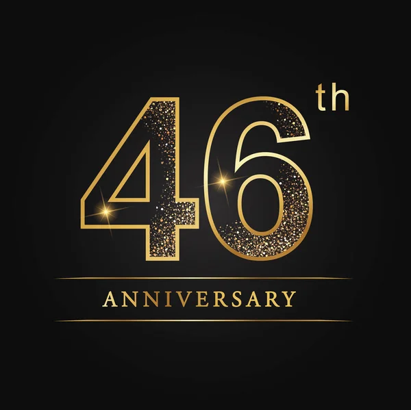 Rocznica Rocznica Lat Anniversary Celebration Logotyp 46Th Urodzinowe Logo — Wektor stockowy