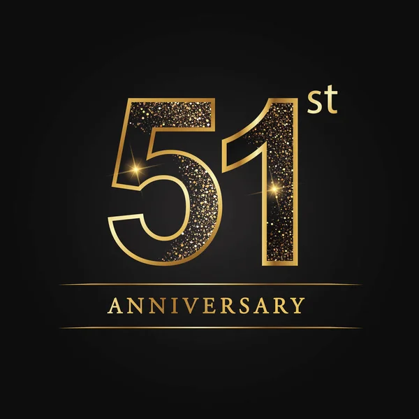Anniversario Aniversario Anni Anniversario Celebrazione Logotipo Logo Del 51Esimo Anniversario — Vettoriale Stock