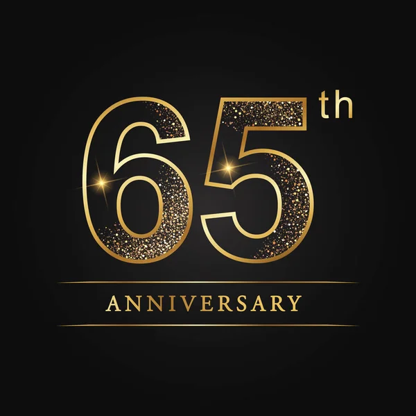 Anniversario Aniversario Anni Anniversario Celebrazione Logotipo Logo Del 65Esimo Anniversario — Vettoriale Stock