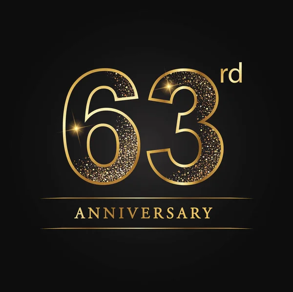 Anniversaire Aniversaire Anniversaire Célébration Logotype 63E Anniversaire Logo — Image vectorielle