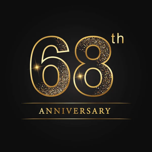 Anniversario Aniversario Anni Anniversario Celebrazione Logotipo Logo Del 68Esimo Anniversario — Vettoriale Stock