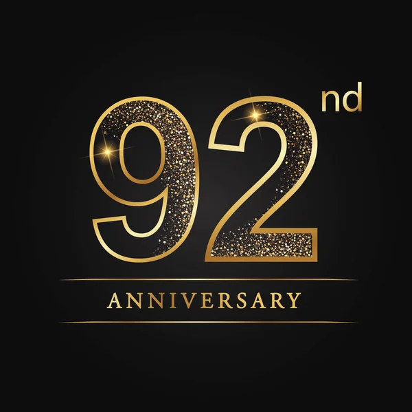 Aniversario Aniversario Aniversario Logotipo Celebración Logo 92º Aniversario — Archivo Imágenes Vectoriales