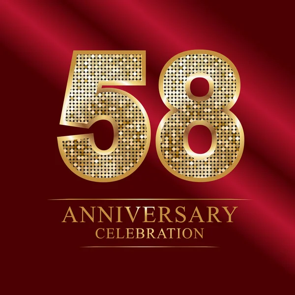 周年纪念庆祝标识 第五十八周年纪念标志迪斯科号码 — 图库矢量图片