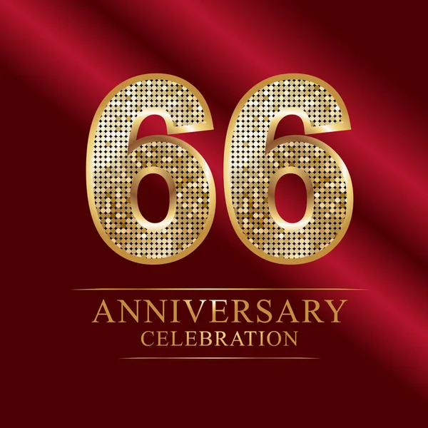 周年纪念庆祝标识 第六十六周年纪念标志迪斯科号码 — 图库矢量图片
