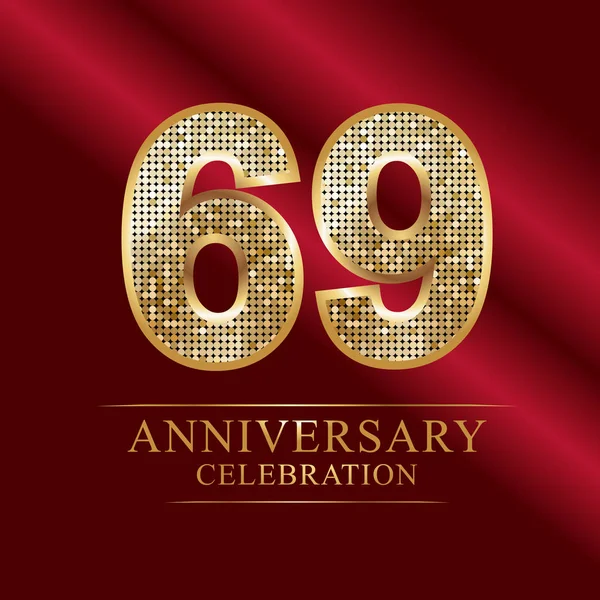 anniversary celebration logotype. 69th anniversary logo.disco numbers.