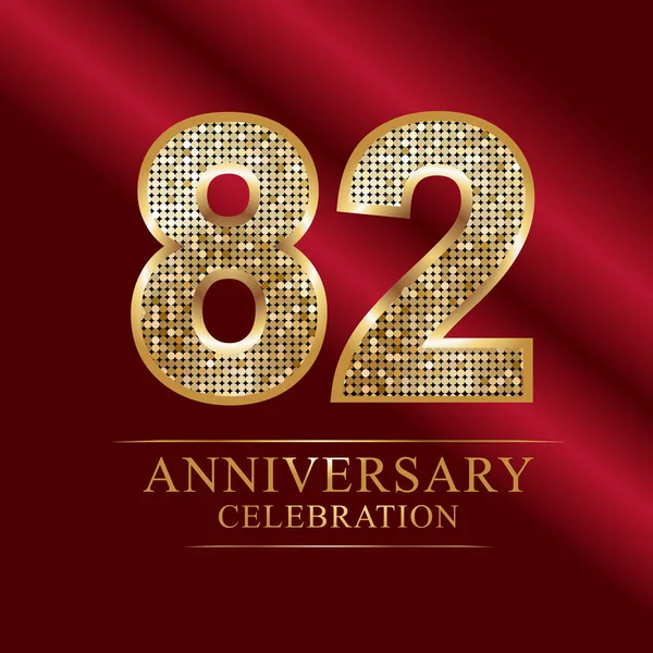 Λογότυπο Εορτασμού Επετείου 82Ο Επέτειος Logo Disco Αριθμούς — Διανυσματικό Αρχείο