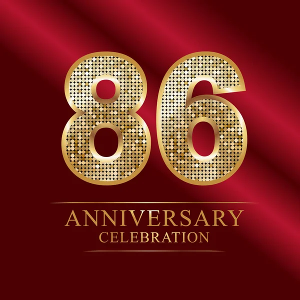 stock vector anniversary celebration logotype. 86th anniversary logo.disco numbers.